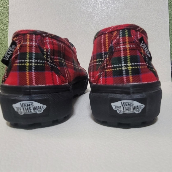 Vans Mary Jane Sneakers Red Tartan Plaid Sz 8 Style 93 - Picture 7 of 10